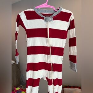 Burt's Bees Baby Red and White Striped Footie Pajamas Size 24M
